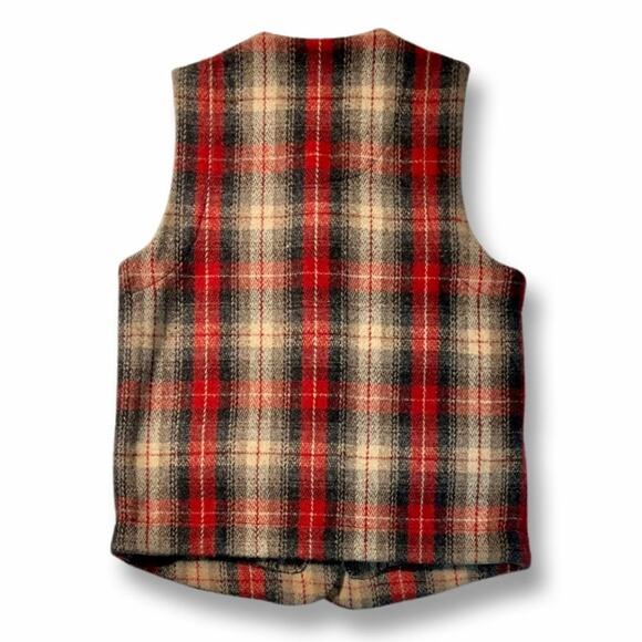 Eddie Bauer Legends Vintage 80’s/90’s Wool Plaid Vest Size Small - Picture 2 of 7